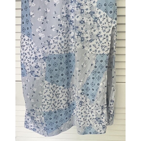 Hollister Women's Light Blue Boho Patchwork Floral Sundress Empire Waist Medium - Picture 3 of 7
